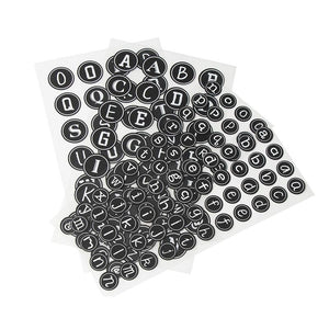 Chalkboard Theme Letter Sticker - 144-Pack Round Alphabet Labels, Includes Uppercase and Lowercase English Letters and Symbols, for Craft Projects, Scrapbooking, DIY Cards, 1.1 and 0.8 Inches Diameter