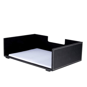 Faux Leather Paper Tray Desk Organizer (13 x 9 Inches)