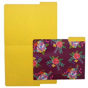 12 Pack Decorative File Folders, Vintage Colorful Floral, Letter Size, 9.5 x 11.5
