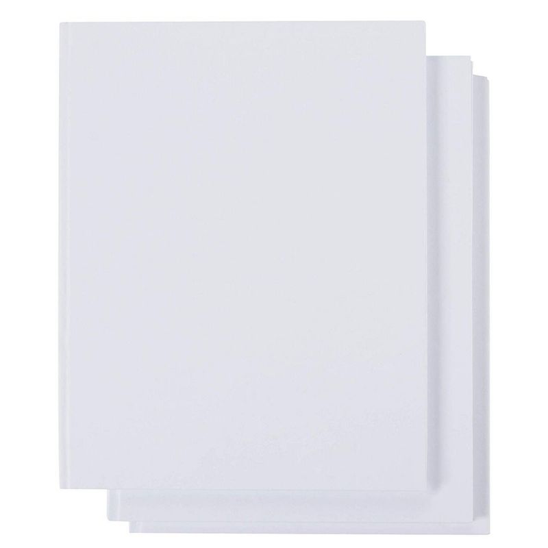 Hardcover Blank White Books for Students, Sketching, Story Writing (8.5 x 11 In, 3 Pack)