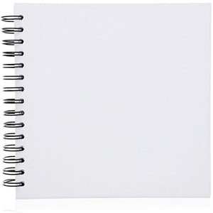 Hardcover Blank Scrapbook Photo Album (8 x 8 Inches, White, 40 Sheets)