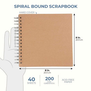40 Sheets Hardcover Kraft Scrapbook Album (8 x 8 Inches)