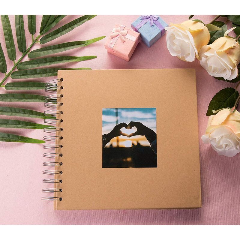 suituts 2 Pack 8X8 Inch Hardcover Kraft Scrapbook Album, Small Plain  Scrapbook, DIY Scrapbook Photo Album for Kids Artwork, Wedding, Travelling  (Total