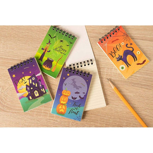 Spiral Notepad - 24-Pack Top Spiral Notebooks, Bulk Mini Spiral Notepads for Notes, to-do Lists, Kids Halloween Party Favors, Trick-or Treating, Lined Paper, 4 Halloween Designs, 2.75 x 4.25 Inches