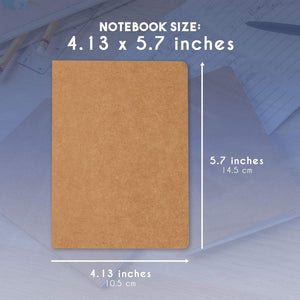 Kraft Paper Notebook, Blank Lined Journal (4 x 5.7 in, 12 Pack)