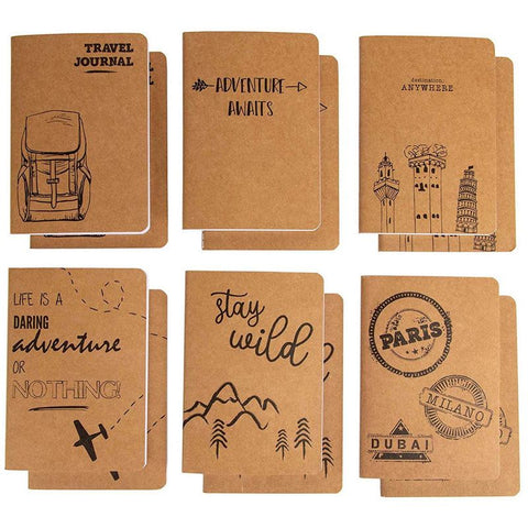 Newbested 24 Pack Unlined Blank Books,Mini Pocket Kraft Brown Soft Cover Unruled Plain Travel Journal Notebooks for Travelers Students Office Class