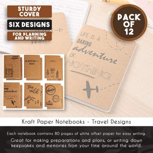 24 Pack Kraft Paper Notebook, Happy Journal (4 x 5.75 in)