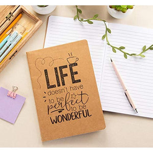 Kraft Paper Notebook, Motivational Lined Journal in Happy Theme (5x8 in, 8 Pack)