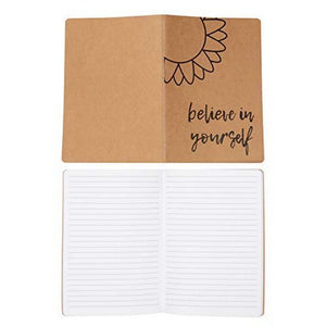 Kraft Paper Notebook, Motivational Lined Journal in Happy Theme (5x8 in, 8 Pack)