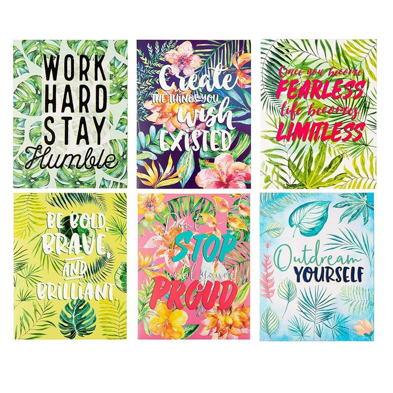 Motivational File Folders with Tropical Palm Tree Design (12 x 9.25 Inches, 12-Pack)