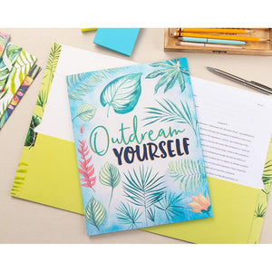 Motivational File Folders with Tropical Palm Tree Design (12 x 9.25 Inches, 12-Pack)