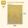 Gold Glitter Cardstock Paper for Card Making (8.5 x 11 In, 24 Sheets)
