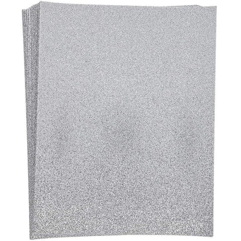 Gloss Glitter Silver 8 1/2 x 11 81# Text Sheets Pack of 50