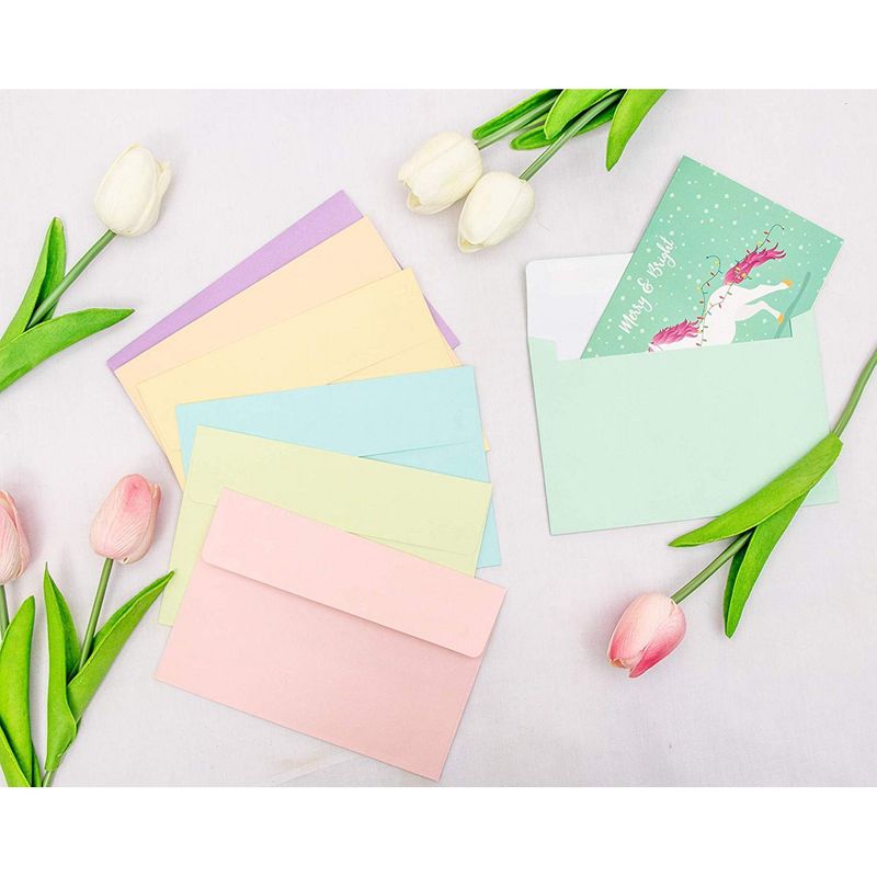 Blank Colorful Card Envelope Set Pastel Construction Paper Assorted Colors