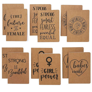 Feminist Kraft Paper Journal with Lined Pages, 40 Sheets Each (5.7 x 4 In, 12 Pack)