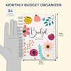Floral Monthly Budget Planner, Bill Organizer with 24 Pockets, Debt Tracker (5x7 In)