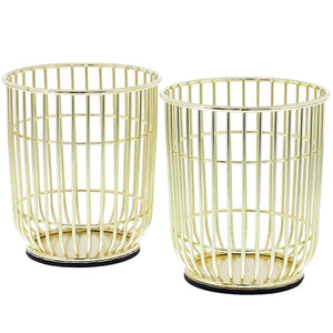 Paper Junkie 2-Pack Gold Wire Makeup Brush Pencil Holders, 3.5 x 4 Inches