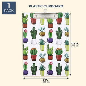Cactus Clipboard with Metal Clip (Plastic, 9 x 12.5 in.)