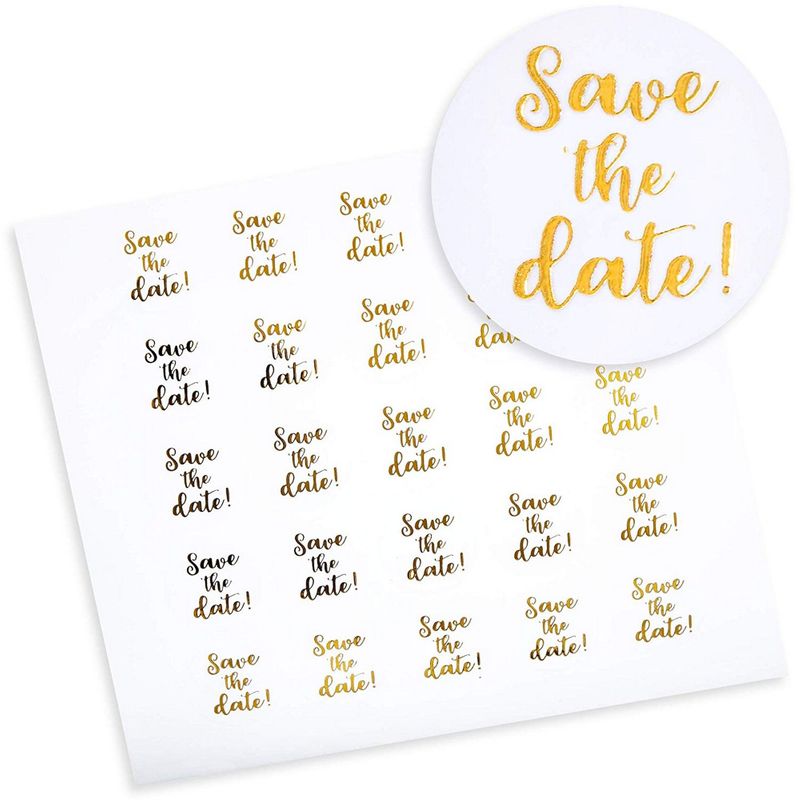 Paper Junkie 200-Count Save The Date Envelope Seal Sticker Labels, 1 Inch