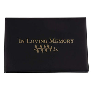 Black Funeral Guest Book, In Loving Memory (8.3 x 5.6 In)