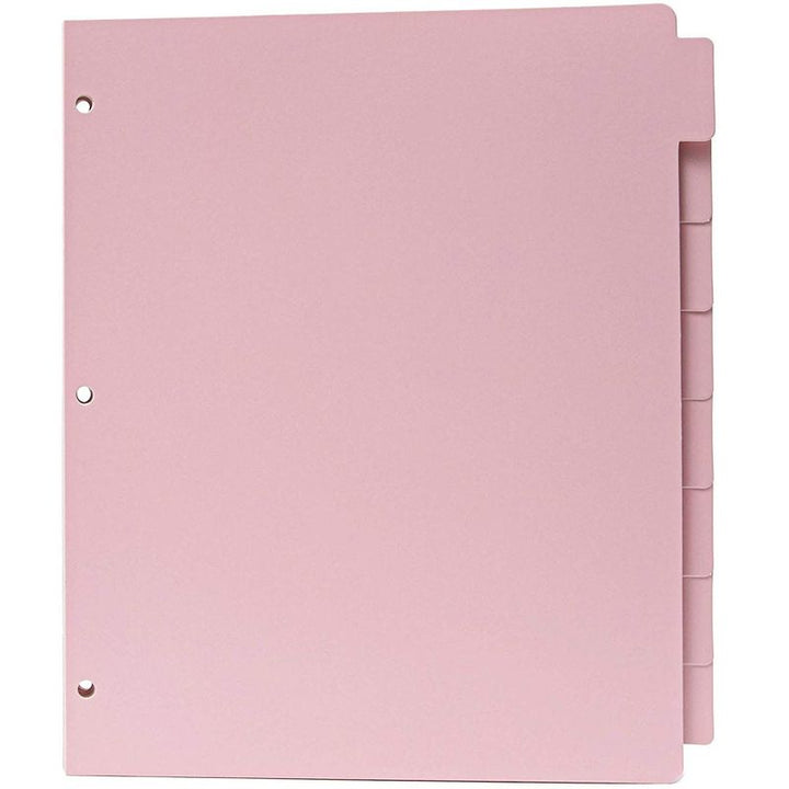 12 Pack Paper Binder Dividers for 3 Ring Binders with 8 Tabs, Pink