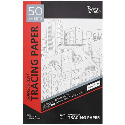 Tracing Paper, Art Drawing Pad (White, 11 x 17 in, 50 Sheets) – Paper Junkie