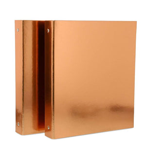 Paper Junkie Rose Gold Foil 3 Ring Binder (1 in, 2 Pack)