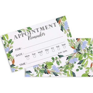 Paper Junkie Appointment Reminder Cards (200 Count), Foliage Design, 3.5 x 2 Inches