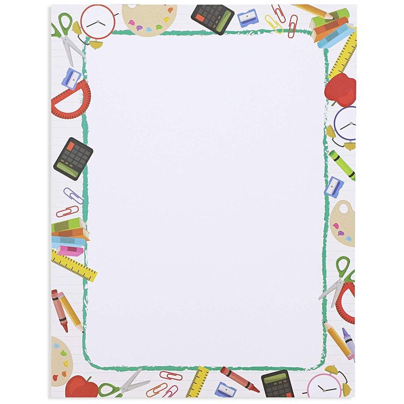 School Letterhead Stationery Set for Teachers (8.5x11 In, 96 Sheets)