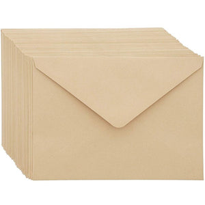 50 Pack Blank Cards with Envelopes, Vintage Kraft Cardstock for Making Invitations, 5x7