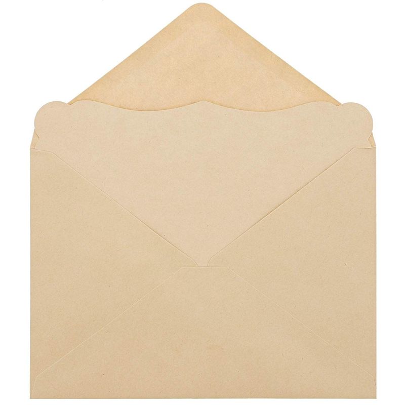 50 Pack Blank Cards with Envelopes, Vintage Kraft Cardstock for