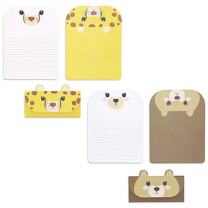 48 Pack Cute Trifold Envelopes, Lined Stationery Paper for Kids (Animal Woodland, 6.3 x 8.3)
