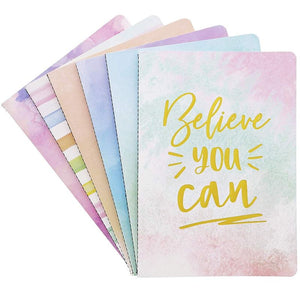 Soft Cover Journal, Motivational Notebooks (A5 Size, 6-Pack)