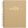 3 Pack Kraft Spiral Notebook, Gold Foil Hardcover Journal for Work & School, 70 Lined Pages