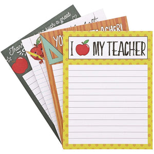 Lined Notepads for Teacher Appreciation, 4 Designs (4 Pack)