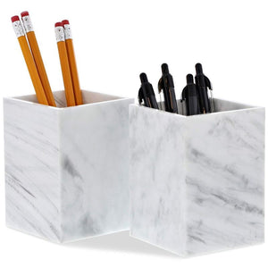 Marble Pencil Holder, Stationery Organizer (4.5 x 3 Inches)