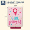 Feminism Pocket Folders for Girls, 6 Designs ( 9 x 12 Inches, 12 Pack)