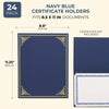 Paper Junkie 24 Pack Certificate Holder Letter-Sized Diploma Cover - Navy Blue