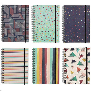90's Inspired Spiral Notebooks, College Ruled (7 x 5 Inches, 6-Pack)