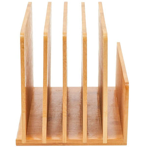 Bamboo Wood Mail Organizer with 5 Slots (10 x 6.5 Inches)