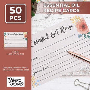 Essential Oil Recipe Cards (4 x 6 in, 50 Pack)