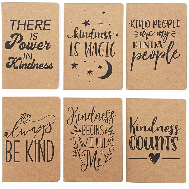 Kindness Counts Kraft Pocket Journals, Bulk (4 x 5.75 in, 24 Pack)