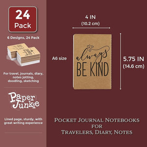 Kindness Counts Kraft Pocket Journals, Bulk (4 x 5.75 in, 24 Pack)