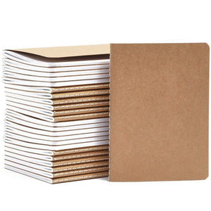 Kraft Travel Journal Lined Notebooks (A6 Size, 24 Pack)