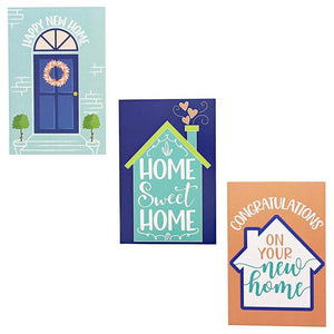 Housewarming Cards with Envelopes for New Home, 6 Designs (4x6 In, 48 Pack)