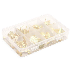 Gold Push Pins, Tropical Office Supplies (3 Designs, 36 Pack)