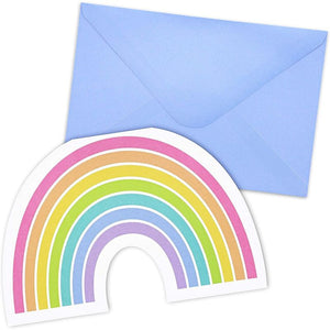 Die-Cut Rainbow Invitation Cards with Envelopes (36 Pack)