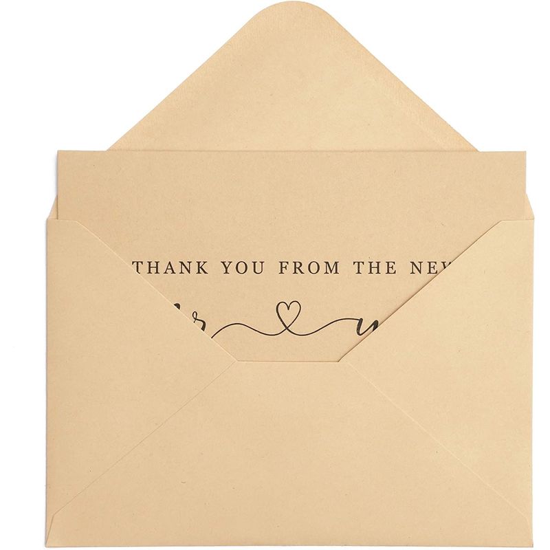 36-Count Thank You Cards with Envelopes, Blank Brown Kraft Paper Bulk Thank You