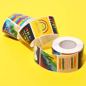 Love is Love Rainbow Pride Sticker Decals (500 Pack)