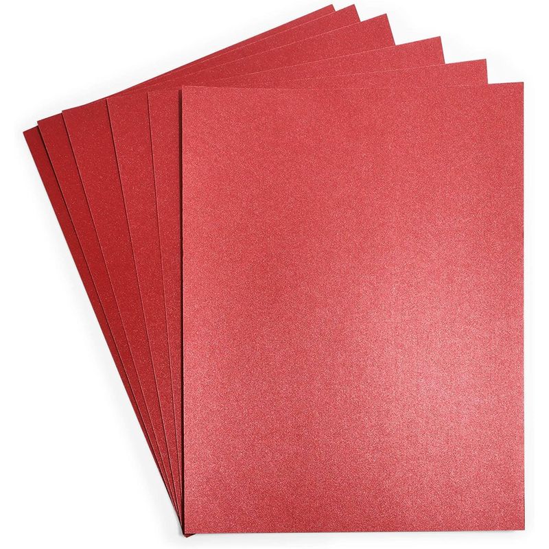 Red Shimmer Paper, Metallic Paper for Crafts (8.5 x 11 in, 50-Pack)